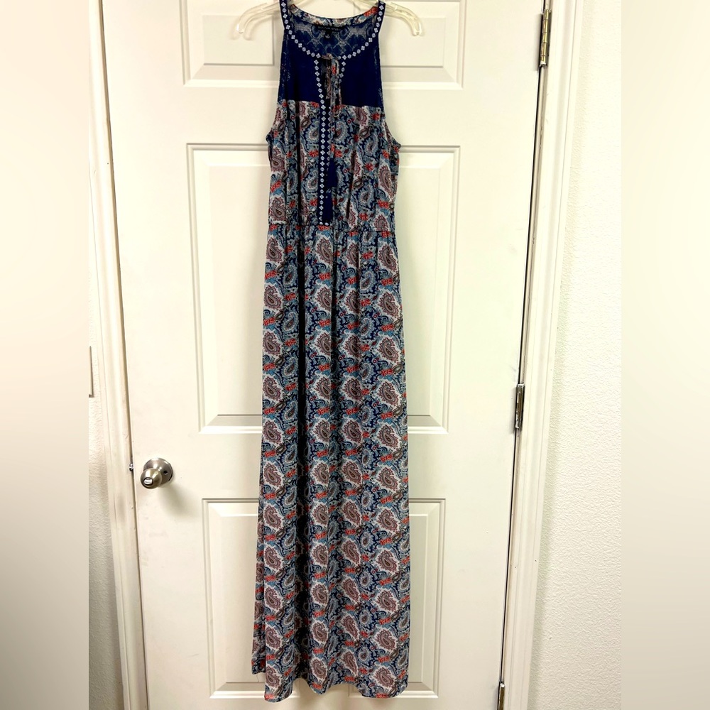 Multicolored sleeveless maxi-dress size small